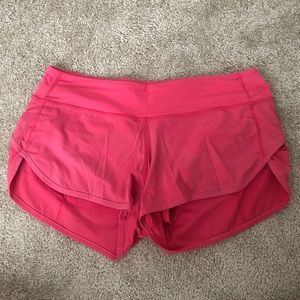 Lululemon Pink Speed Up Shorts 2.5